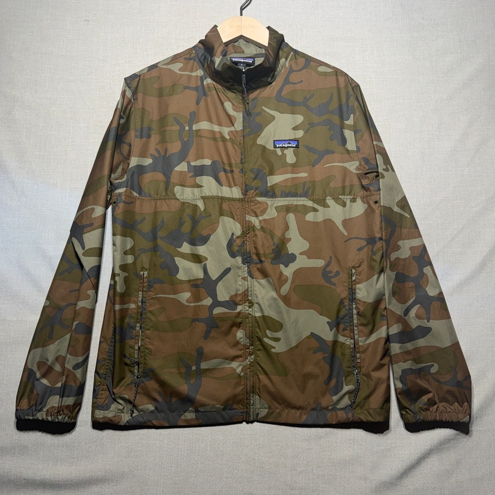 Patagonia Jacket Mens Small Green Camouflage Light Variable Windbreaker 27216